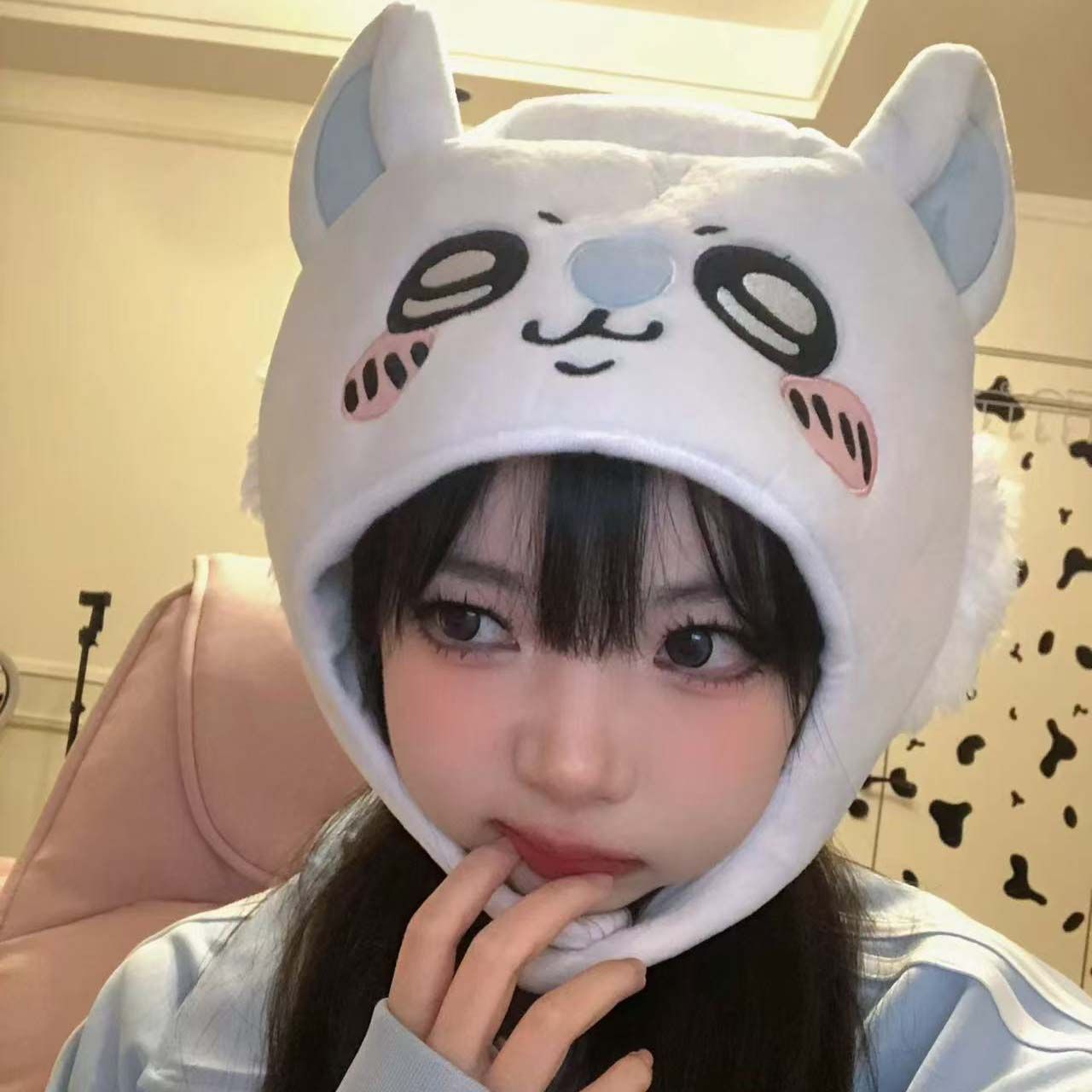 Anime Cosplay Girl Photo - Chiikawa Hachiware Usagi Mütze, niedliche Cartoon-Cosplay-Kapuze,