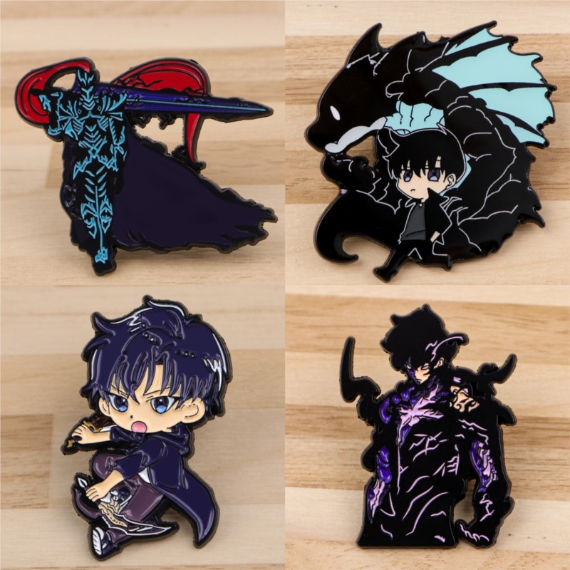 Anime Cosplay Makeup - Dunkelton-Schatten-Monsterschwert Q Cartoon-Junge Emaille-Pins Coole Figuren-Anstecknadel