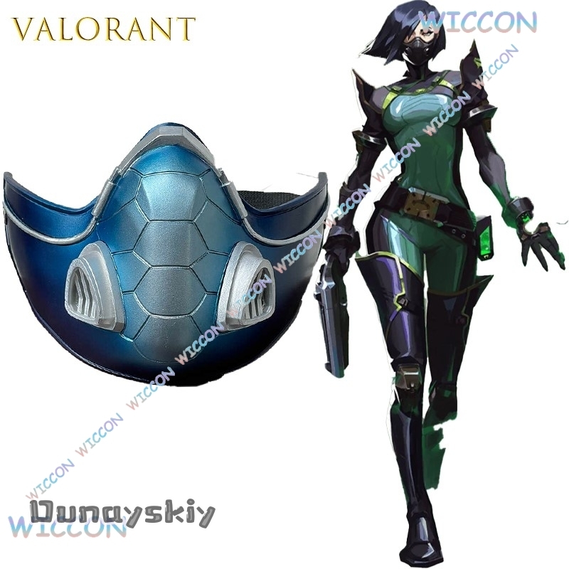 Anime Cosplay Face - Valorant Viper Schlangenmaske Perücke Cosplay Halloween
