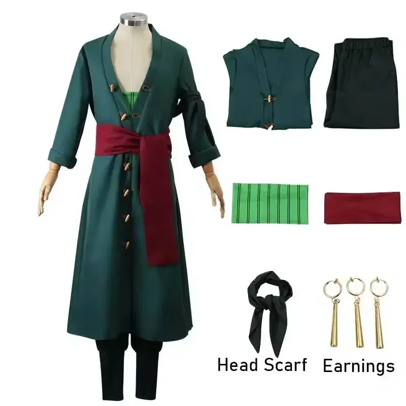 Cosplay Anime Zoro - 2026 Roronoas Cosplay Kostüm Anime Kimono