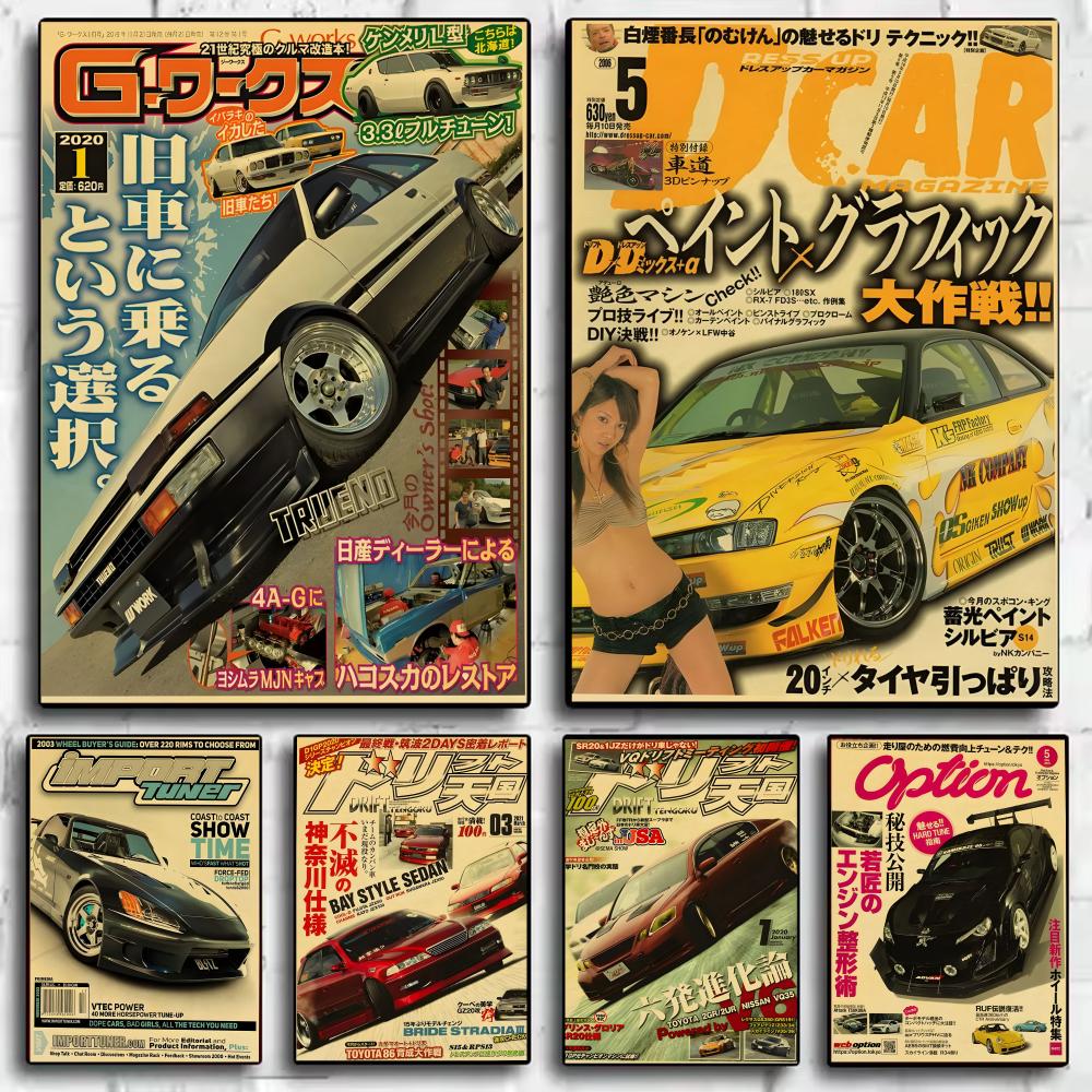 Black Clover Grimoire - Retro japanische Autos J-JDM Poster Aufkleber