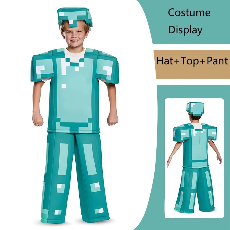 Anime Cosplay Armor - NEUES Kinder-Cosplay-Diamant-Rüstungs-Set für den Spielfigur-Steve, 3-teiliges