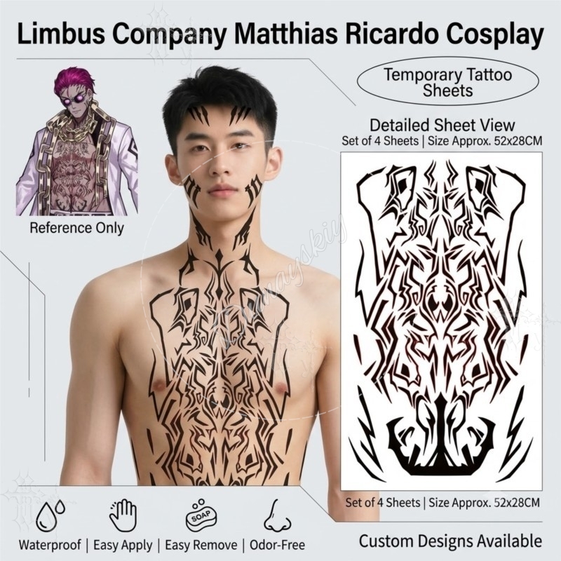 Matthias Ricardo Schwarzes Tri – Anime Cosplay Face Bewertung und Preis