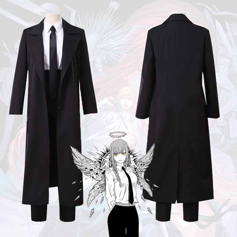 Makima Langer Schwarzer Windbr – Anime Cosplay Makima Bewertung und Preis