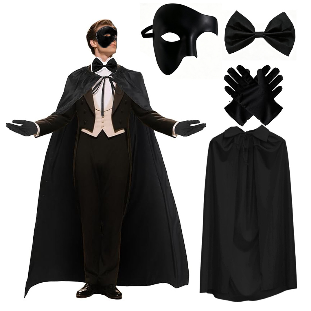 4-teiliges Gothic-Zauberer-Kos – Anime Cosplay Face Bewertung und Preis