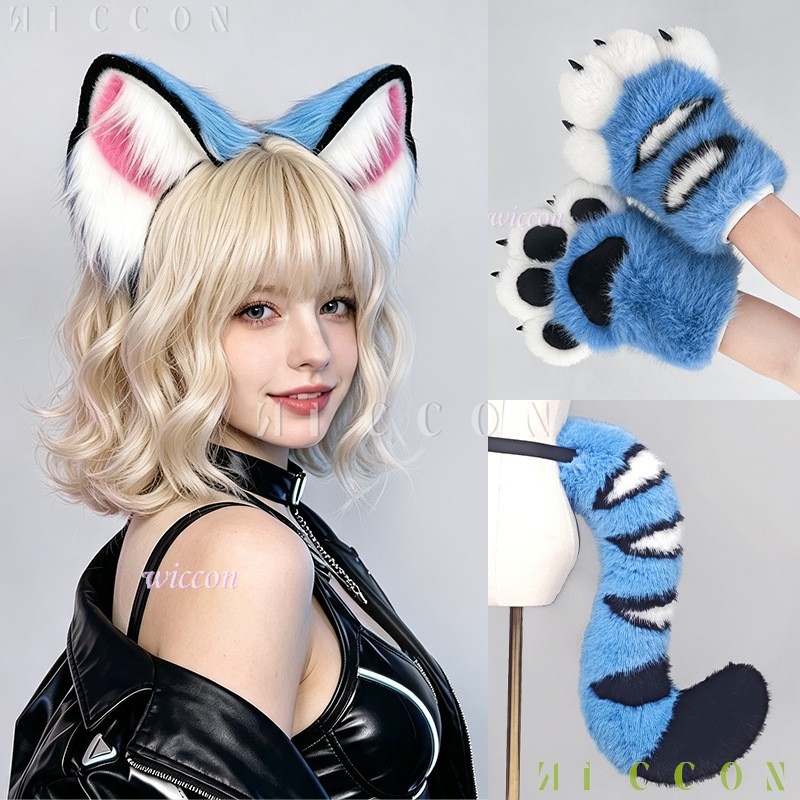 Derpyy Blaues Tiger-Fursuit-Se – Cosplay Anime Women Bewertung und Preis