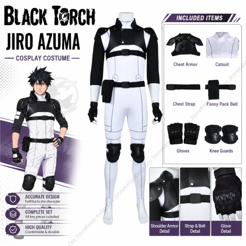 BLACK TORCH Jiro Azuma Cosplay – Anime Cosplay Armor Bewertung und Preis